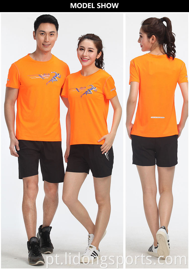 Atacado Fit Outdoor Jogging Running T Shirt Esporte T-Shirt / Men's Sportswear Camiseta